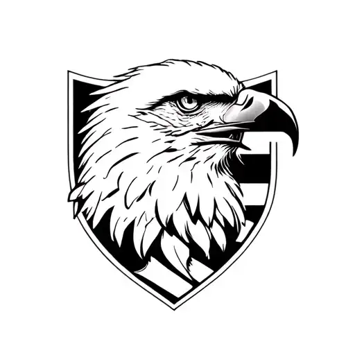 Eagle Face And Flag Inside