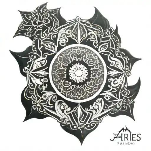 Intricate Mandala With Aries Symbol At The Center