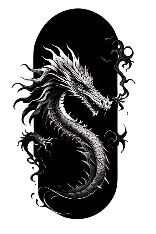 Dragon Tattoo Design Combining Elements