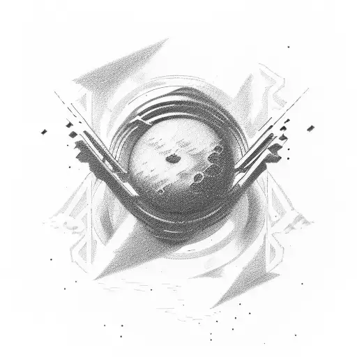 Negative Space Drawing Of Saturn