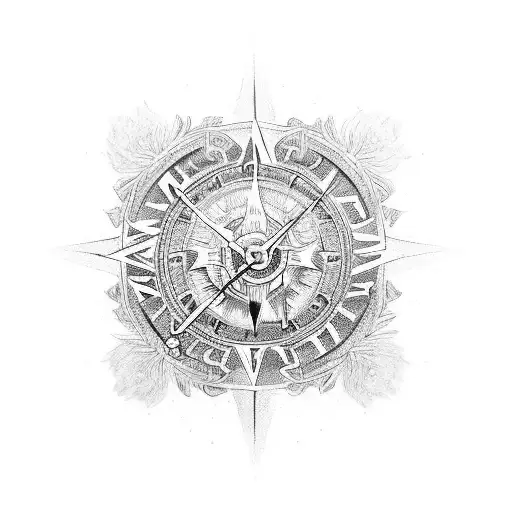 Lion Crown Cross Compass Clock