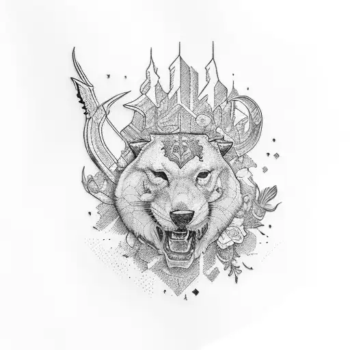 Rocky Mountains And Floral Arm Sleeve