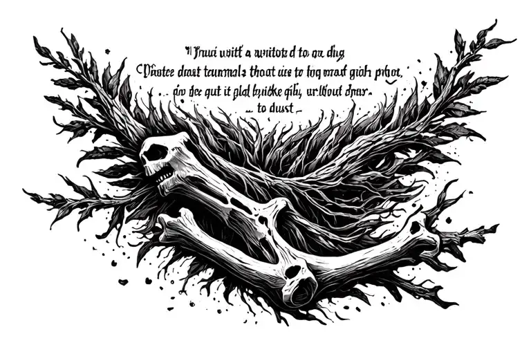 Bible Verse Written With A Bone Turning To Dust