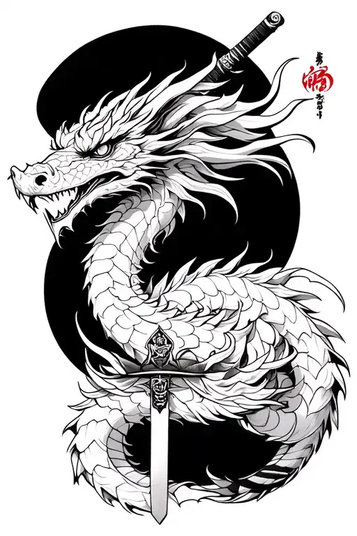 Samurai Sword Dragon Wrapped