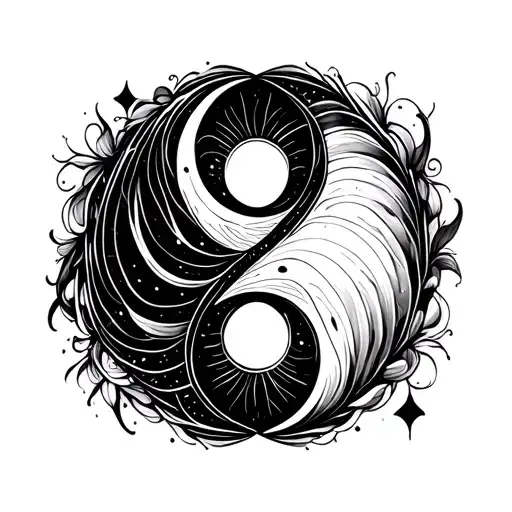 Yin And Yang Infinity Symbol Intertwined