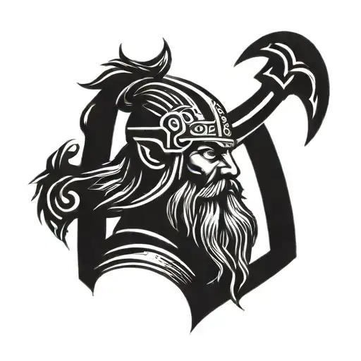 Viking Tattoo With The Word Odin