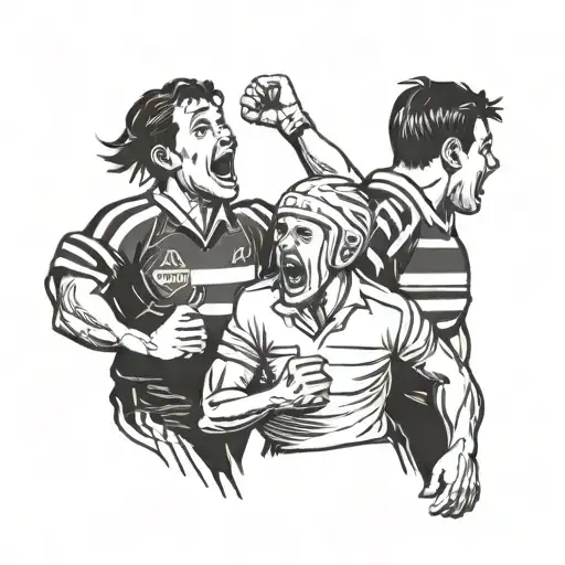 A Rugby Referee Blowing A Whistle With Your Mother And Little Brother Cheering In The Background