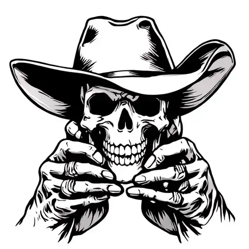 Cowboy Skeleton Hand Holding