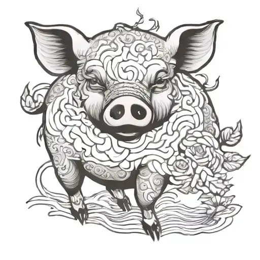 Pig With Body From Rose Of Jericho