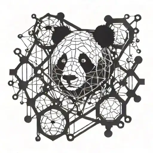 Chemical Structure Of Serotonin Molecule Incorporating Panda Elements