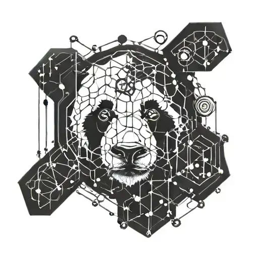 Chemical Structure Of Serotonin Molecule Incorporating Panda Elements