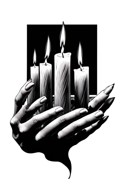 Dark Candles On Fingers
