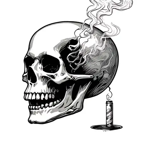Skull Smoking A Joint