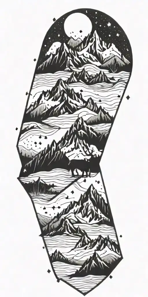 A Constellation Of Animals Forming A Mountain Peak