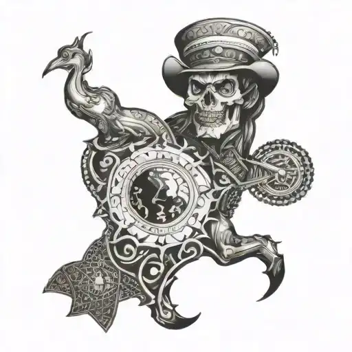 Western Leg Sleeve With Rock Inspired