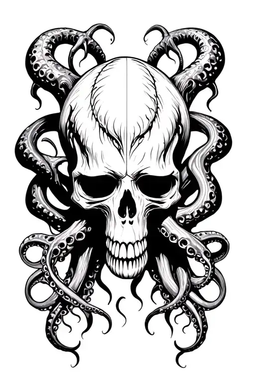 Cthulu Skull With Tentacles
