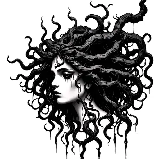 Medusa With Tears Flowing