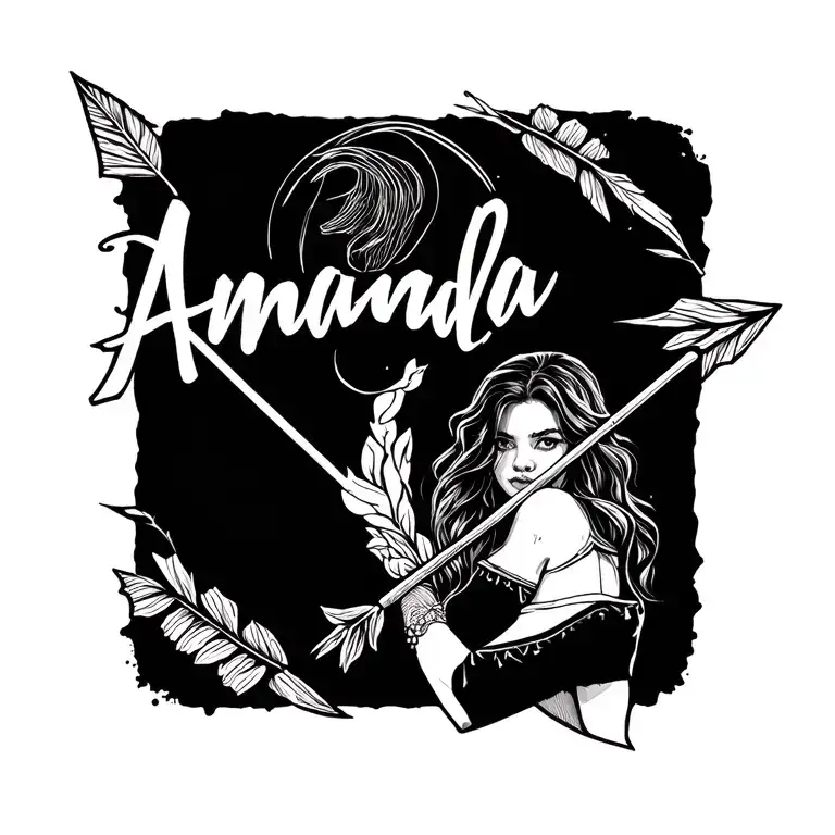Name Amanda With An Arrow Across It