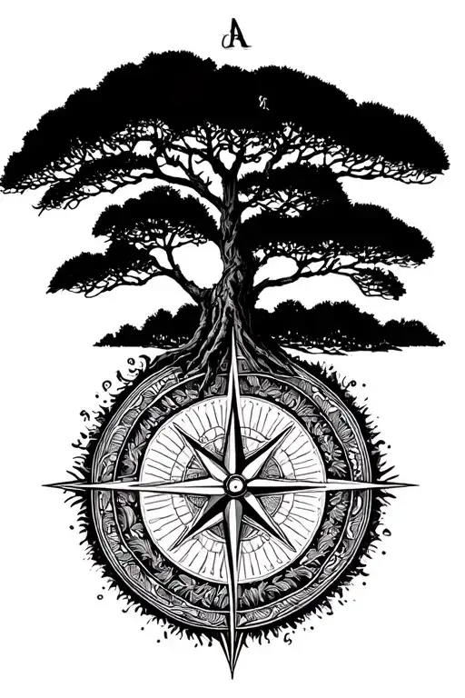 Acacia Tree In Compass