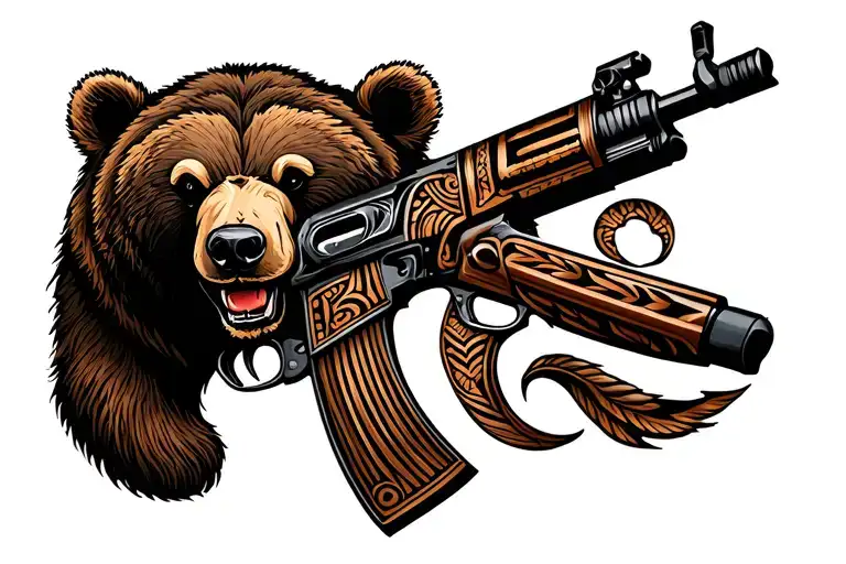 Maori Tattoo-ak47 Brown Bear