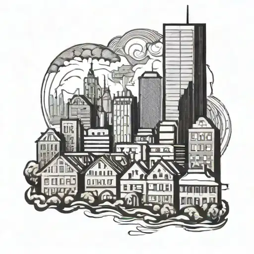 City Skyline In The Background