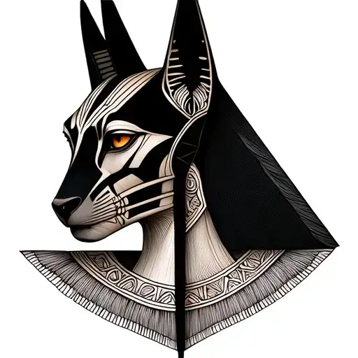 Anubis Portrait With Half