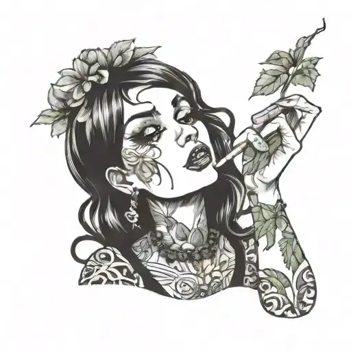 Goth Girl Smoking Weed