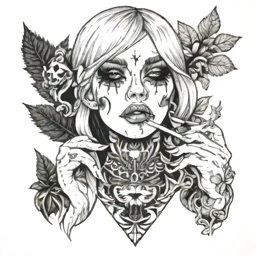 Goth Girl Smoking Weed