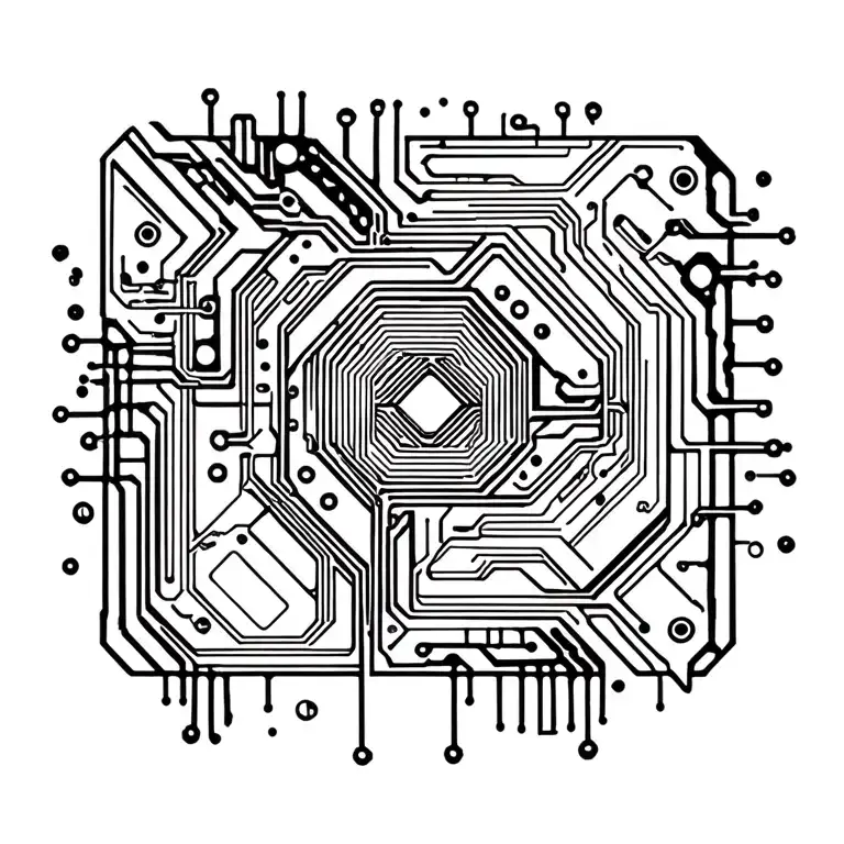 Circuit Board Definition Geometric Art