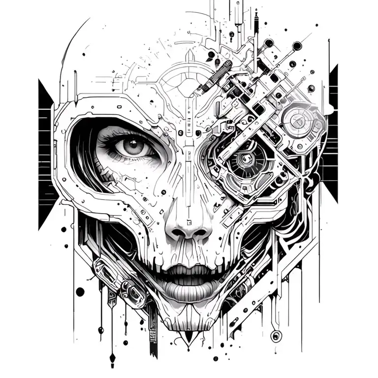 Cyberpunk Inspired Tattoo Featuring