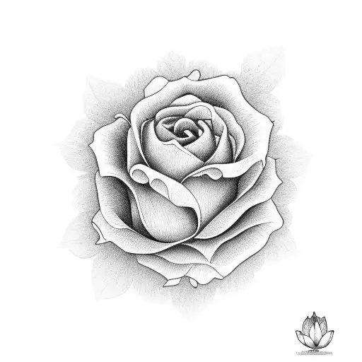 A Minimalist Tattoo Of A Lavender Flower With A Black And Purple Color Scheme