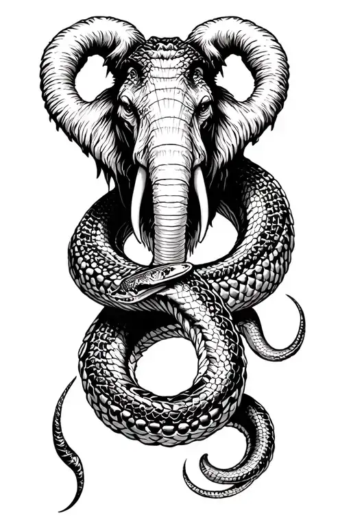 Mammoth And Snake