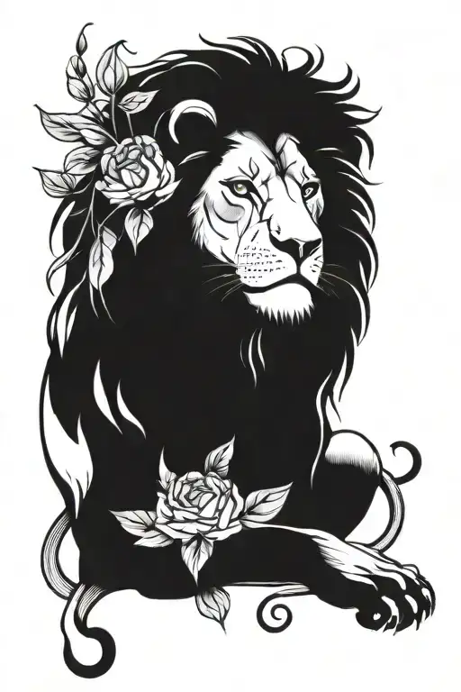 Lion With Flowers