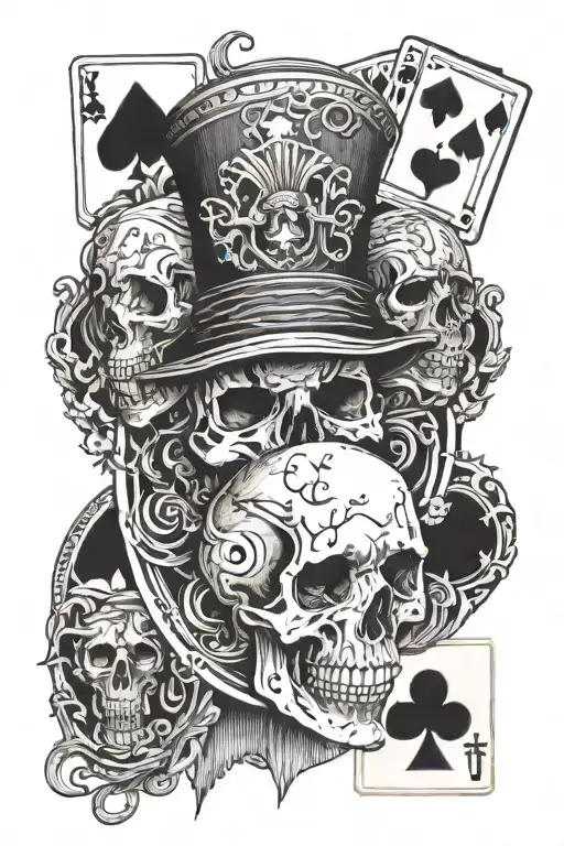 Death Portrait With Playing Cards