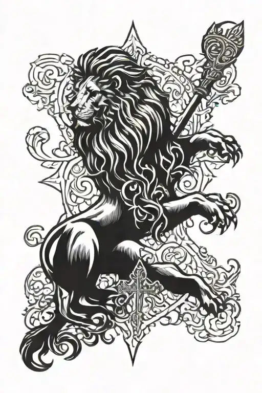 Cross And Lion