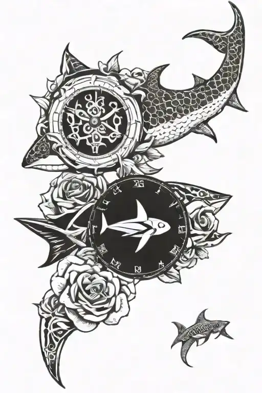 Shark Clock Rose Sleeve