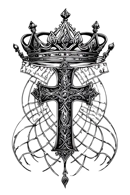 Cross With A Crown Around It