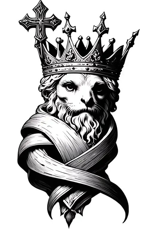 Cross With A Crown Wraps Around Its Shoulder Part