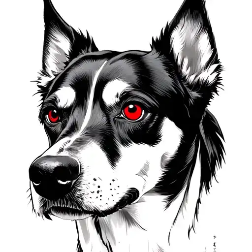 Black Dog With Red Eyes