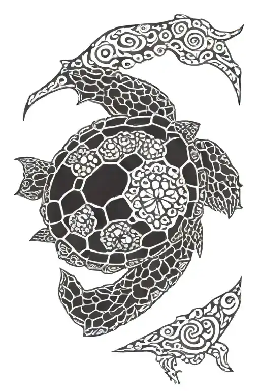 Batik Turtle Surrounded