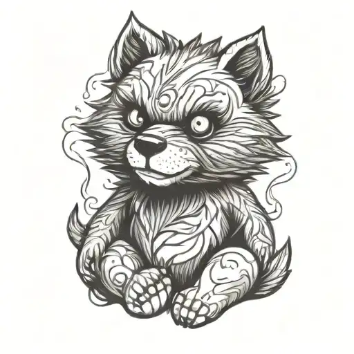 Werewolf Teddy Bear Sitting