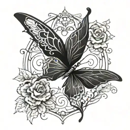 Black Gothic Beautiful Butterfly
