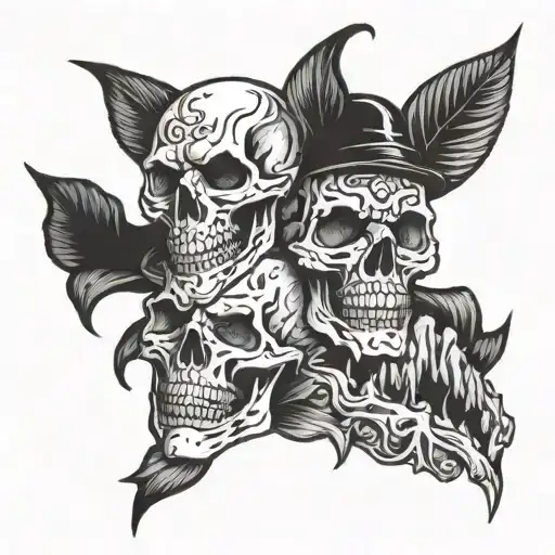 Laugh Now Cry Later Skull Face