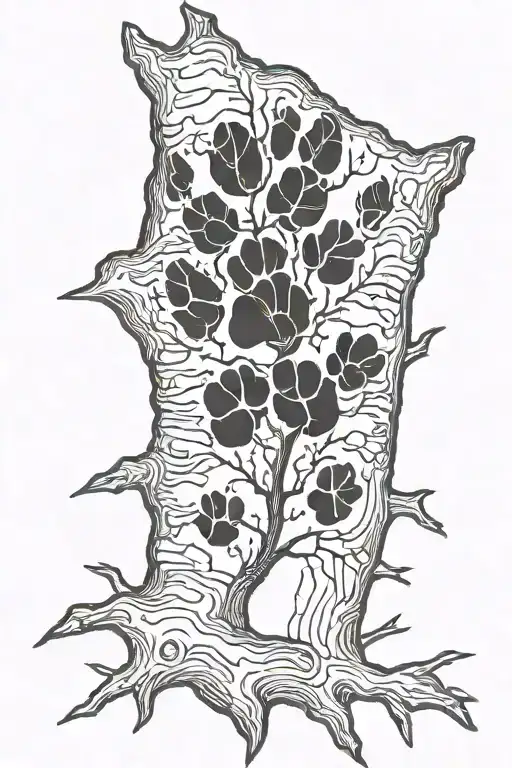 Dead Tree Dog Paw Print
