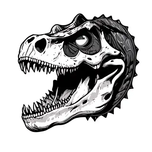Skull Of A T Rex With One Eye Patch