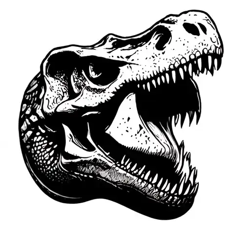 Skull Of A T Rex From The Front With One Eye Patch