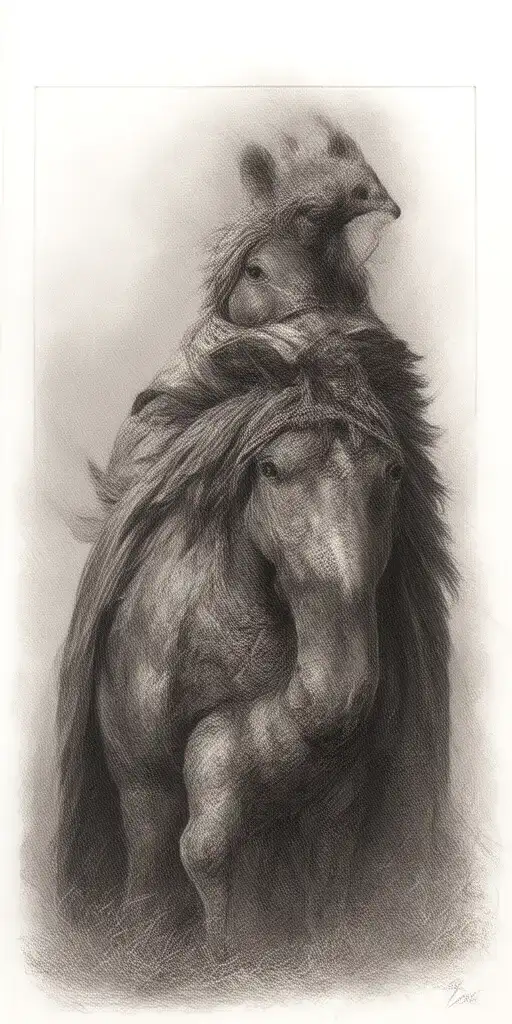 Chicken In A Horse Wearing A Cape