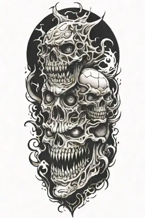 Horror Sleeve Tattoo Featuring