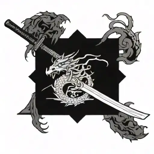 Katana With A Dragon Japanese Style