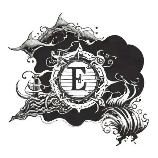 Marine Ocean With E Letters